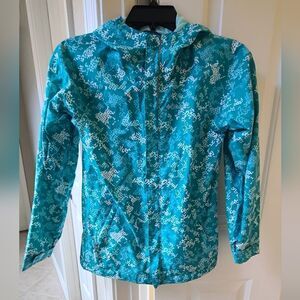 Columbia Kids Digital Camo Hooded Raincoat Windbreaker Size M
